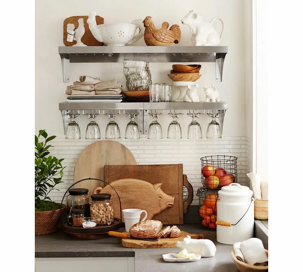 Предметы интерьера для кухни Small Space Solutions: 5 Ways with Wall Shelves Kitchen decor, Kitchen decor the