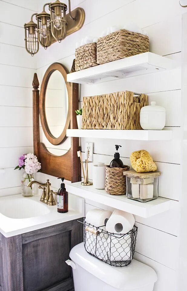 Предметы интерьера для ванной комнаты Cheap range DIY Floating Bathroom Shelves - Shades of Blue Interiors, bathroom b