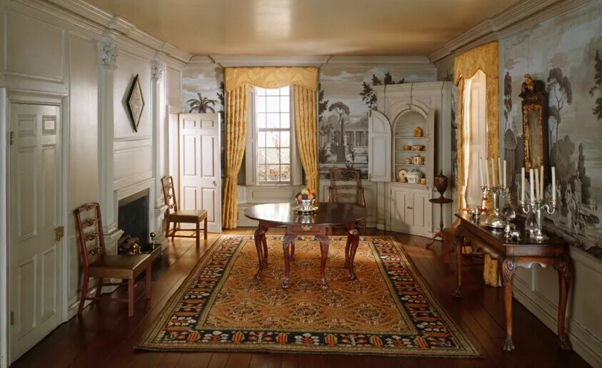 Предметы интерьера городского дома 18 века A6: New Hampshire Dining Room, 1760 The Art Institute of Chicago