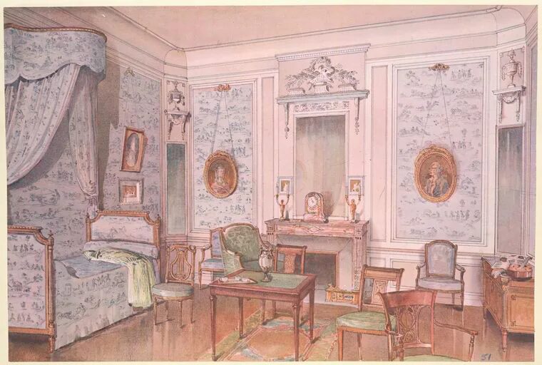 Предметы интерьера городского дома 18 века презентация Chambre a coucher (époque de la Constituante).... - NYPL Digital Collections