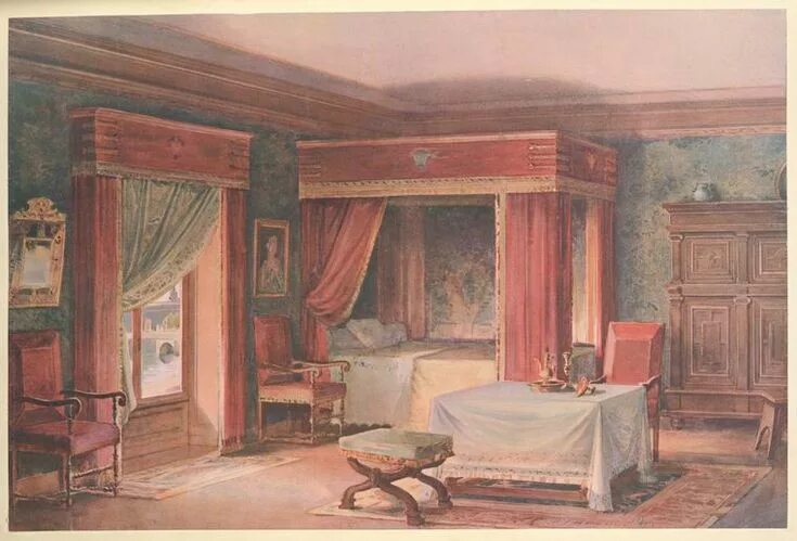 Предметы интерьера городского дома 18 века презентация Chambre a coucher Louis XIII (Style d'Abraham Bosse).... - NYPL Digital Collecti