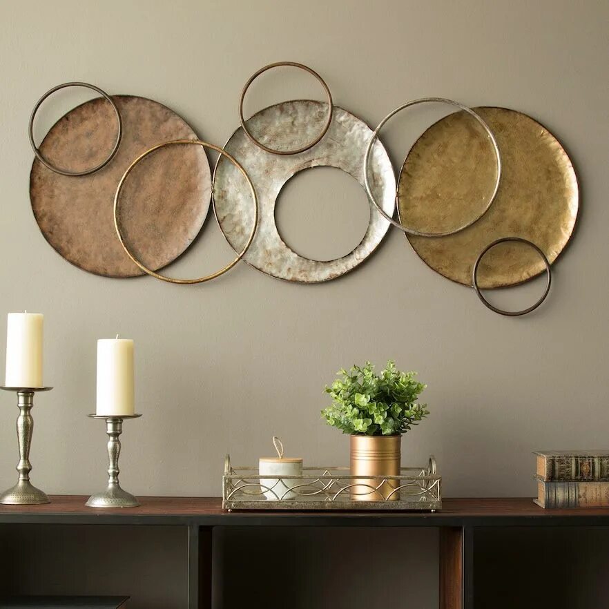 Предметы интерьера стен Stratton Home Decor Modern Circles Wall Decor Stratton home decor, Plate wall de