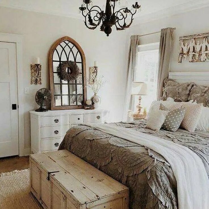 Предметы интерьера в спальне 85+ Sweet Shabby Chic Bedroom Decor Furniture Inspirations Rustic master bedroom