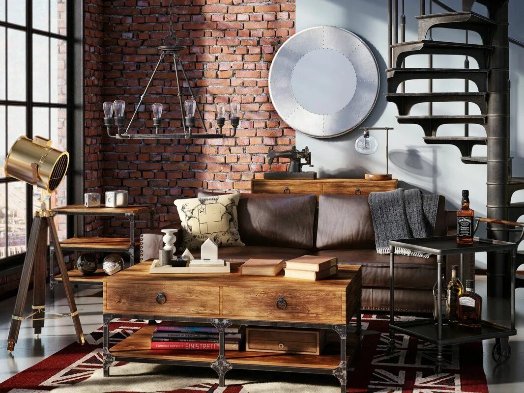 Предметы интерьера в стиле лофт Vitela 4 Legs Coffee Table Industrie-stil wohnzimmer, Dekor, Industrial möbel