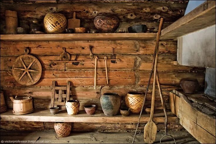 Предметы русского быта интерьера русской избы Russian Folklore. Spirits. Domovoi (+video) English Russia Rustic house, Kitchen