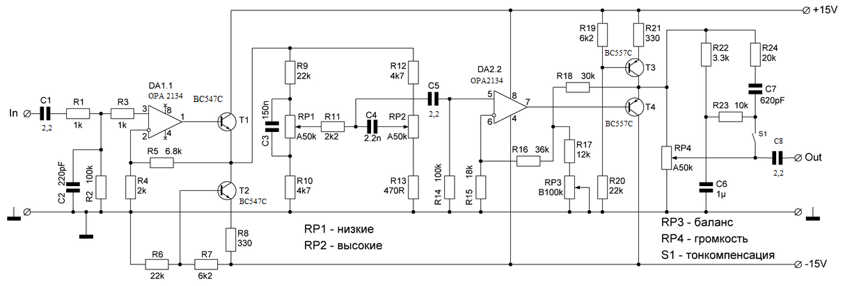 Предусилитель для усилителя мощности схема Посоветуйте схему темброблока ВЧ СЧ НЧ + громкость - Страница 5 - Предусилители,