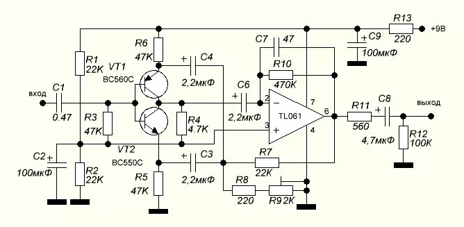 Предусилитель для усилителя мощности схема Предварительный усилитель на TL061 - rcl-radio.ru