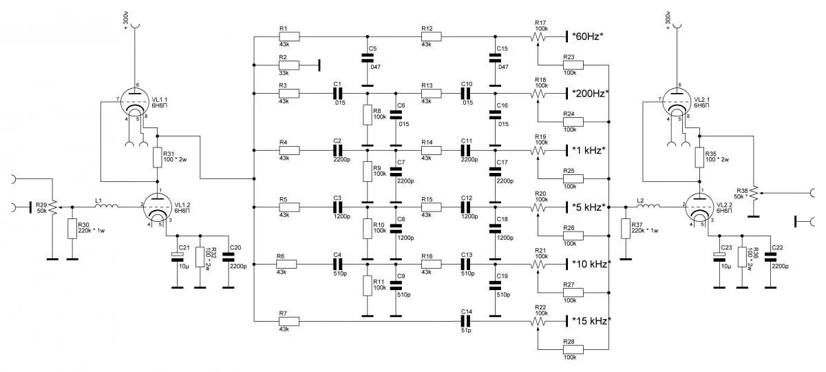 Предварительный ламповый усилитель с темброблоком схема Простой Ламповый Предварительный Усилитель (6Н6П) - Ламповая техника - Форум по 