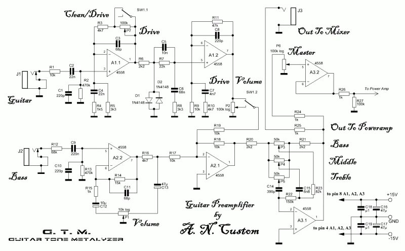 Предварительный своими руками схема Guitar and Bass preamplifier ? TalkBass.com