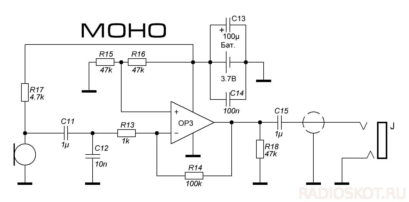 Предварительный усилитель микрофона схема Простой микрофонный усилитель для новичков - Форум радиолюбителей Радиолюбитель,
