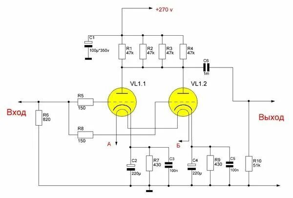 Предварительный усилитель на 6н2п схема Делаем внешнюю USB звуковую карту. Часть 3. Ламповый предварительный усилитель н