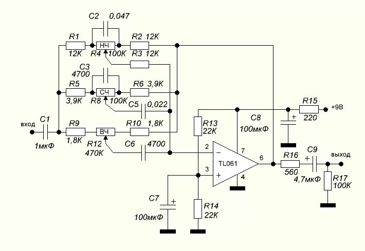 Предварительный усилитель на ne5532 схема Регулятор тембра на TL061 - rcl-radio.ru