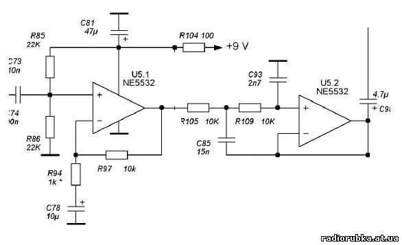 Предварительный усилитель на ne5532 схема Микросхема ne5532: datasheet, аналоги и характеристики