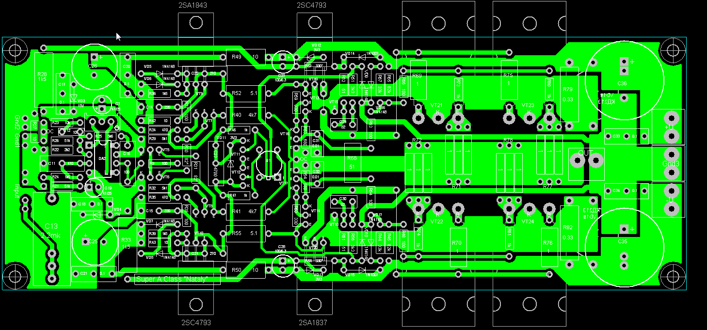 Предварительный усилитель схема и печатная плата УНЧ Натали ЭА SuperA класс luch