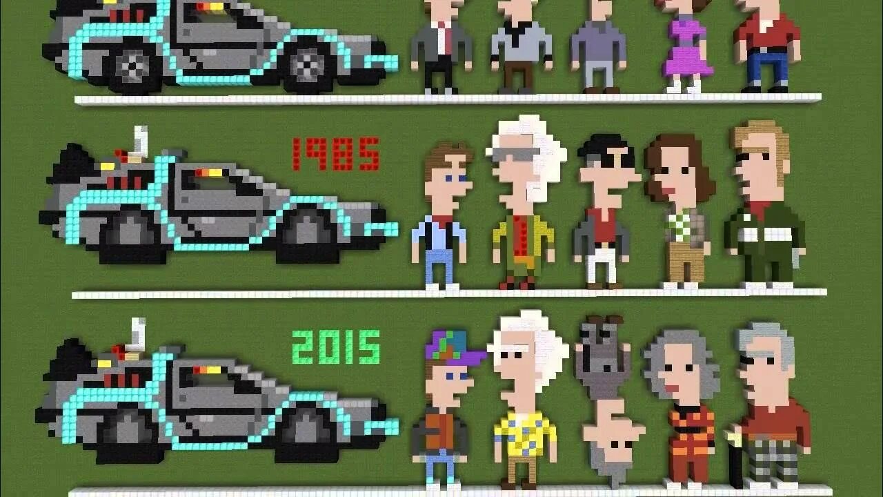 Преобразование фото в пиксель арт Minecraft Pixel Art Back to the Future - YouTube