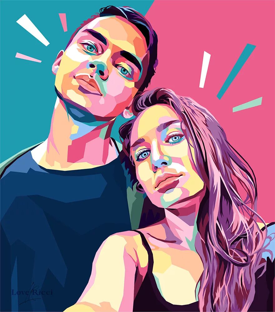 Преобразовать фото в поп арт онлайн Pop Art Portrait Vector 2d Drawing custom illustration :: Behance