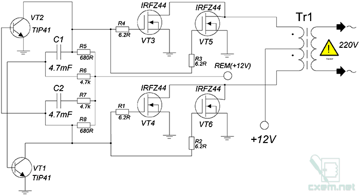 Преобразователь 12 на 220 своими руками схема Ответы Mail.ru: В этом инверторе есть хоть три ступени синусоиды или чистый меан
