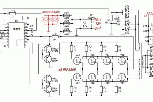 Преобразователь 12 на 220 своими руками схема Инвертор 12 в 220 3000вт своими руками: Преобразователь с 12 на 220 своими рукам