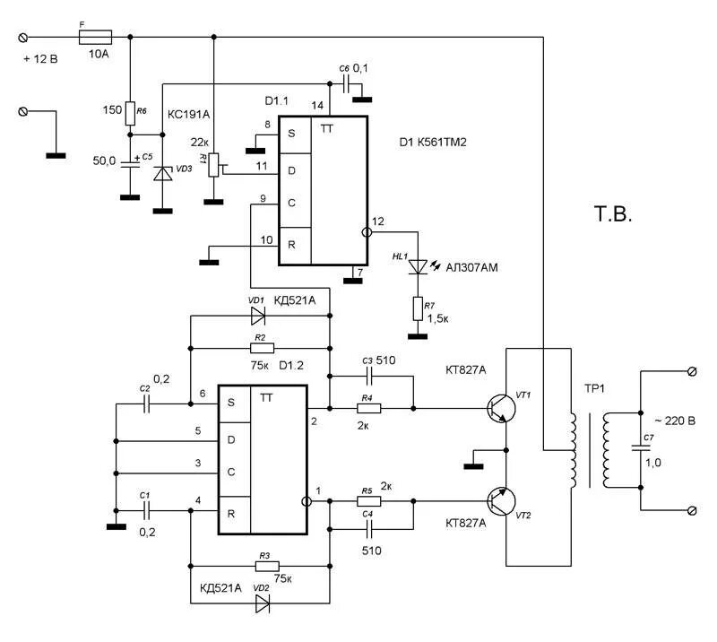 Преобразователь 12 на 220 своими руками схема Преобразователь с 12 на 220 своими руками