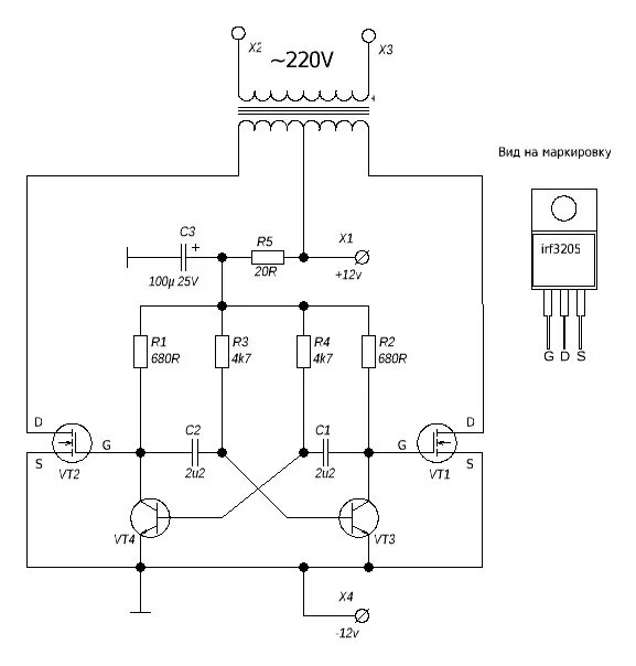 Преобразователь 220в своими руками схема Форум РадиоКот * Просмотр темы - Преобразователь напряжения 12-220В