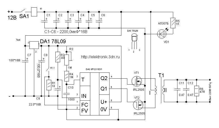 Преобразователь 220в своими руками схема Преобразователи напряжения своими руками схемы