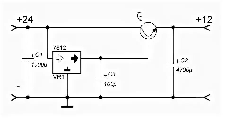 Преобразователь 24 на 12 вольт схема подключения стабилизатор с 24 на 12 V для автомобилей с бортовым напр 24V - Радиотехника (ра