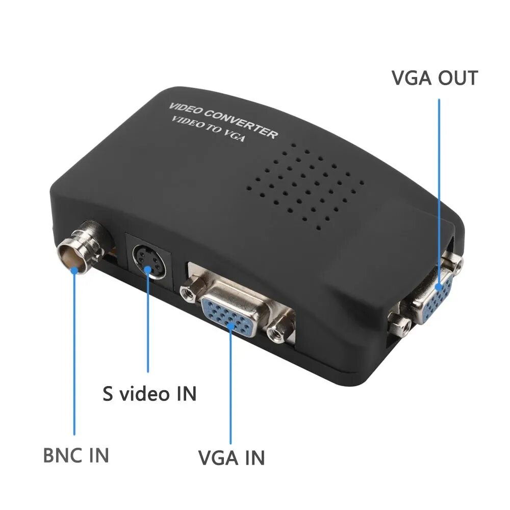 Преобразователь bnc vga для подключения камеры Преобразователь видеосигнала Wiistar BNC-VGA, устройство с S-видео VGA входом в 