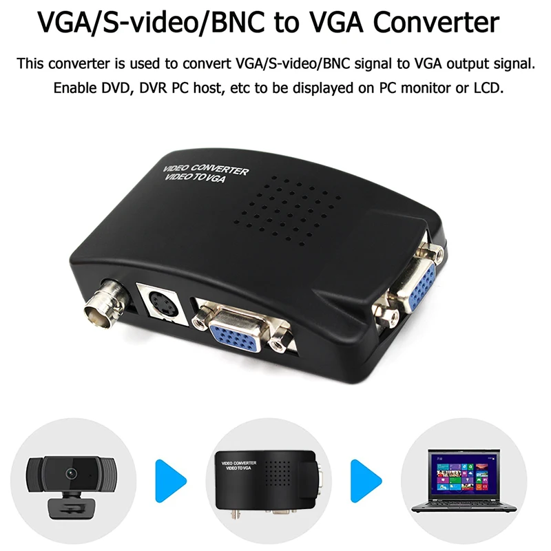 Преобразователь bnc vga для подключения камеры Преобразователь BNC в VGA с высоким разрешением, переходник для видеокамеры с по