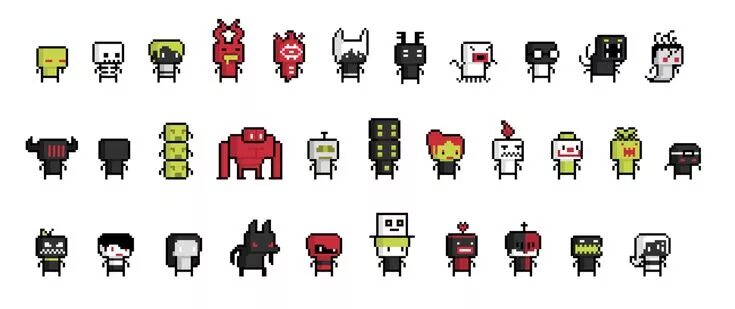 Преобразователь фото в пиксель арт Roguelike characters (Oct 2014) Pixel art characters, Pixel art tutorial, Pixel 