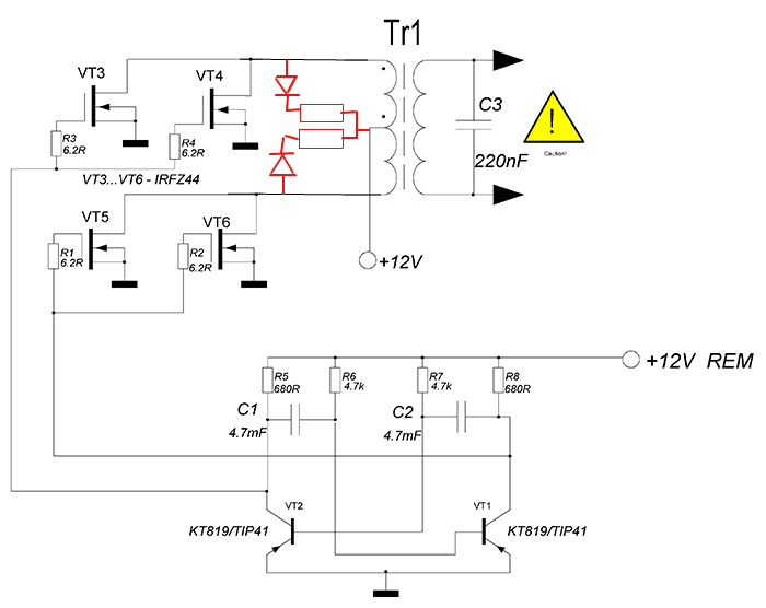 Преобразователь напряжения своими руками схема Ответы Mail.ru: Модификация схемы преобразователя 12 в 220