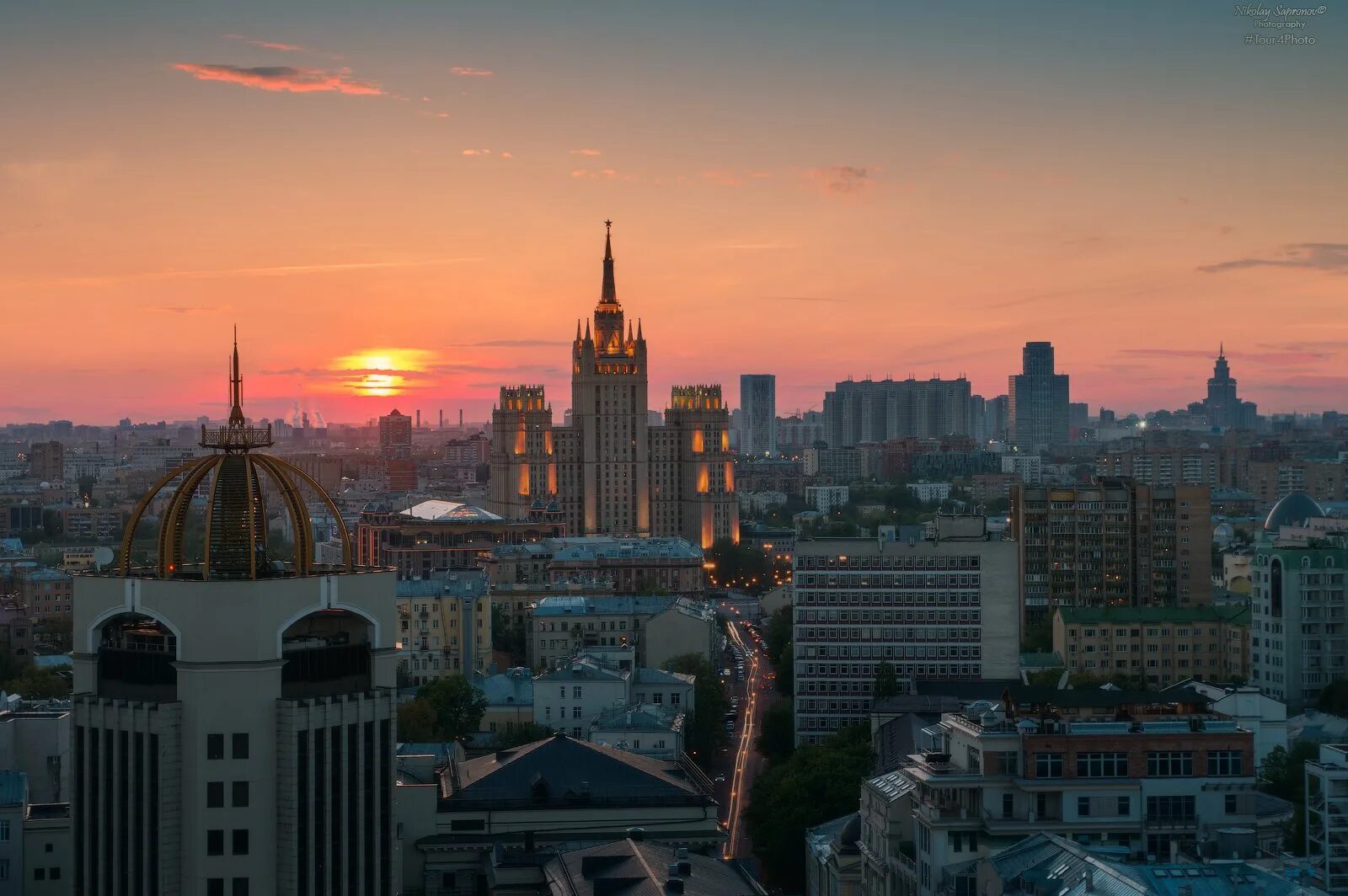 Пресненский район москвы фото Майский закат над Поварской. Фотограф Николай Сапронов