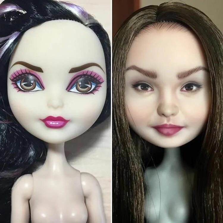 Превратить фото в куклу Artist "Wipes Off" Makeup From Mass-Produced Dolls to Reveal Super Realistic Fac