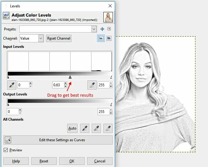 Превратить фото в точки чтобы скопировать How to convert image to pencil drawing Quickly using GIMP Photo to line drawing,