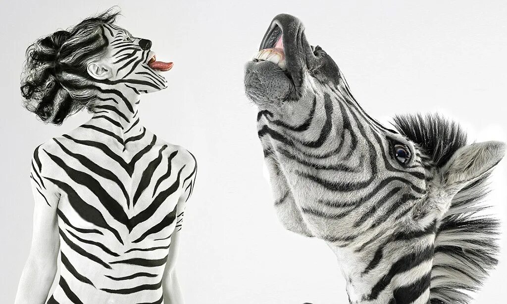 Превратить фото в животное Photographer Lennette Newell paints models to look just like wild animals