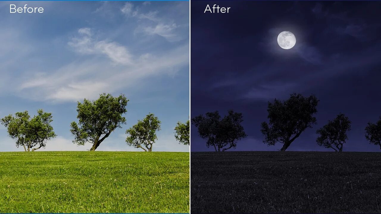 Превратить ночь в день на фото How to Create Night Scene from a Day Photo - Photoshop Tutorial Photoshopdesire.