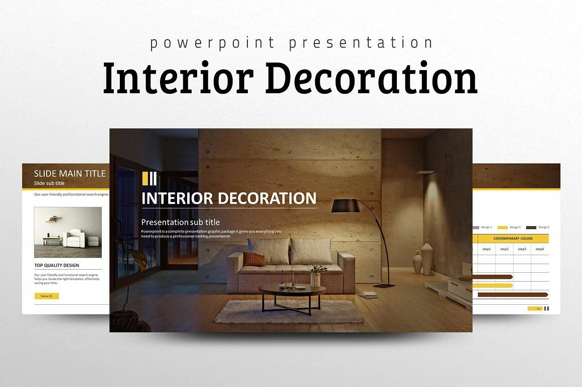 Презентация дизайн проекта интерьера Interior Decoration PPT by Good Pello on @creativemarket Interior design templat