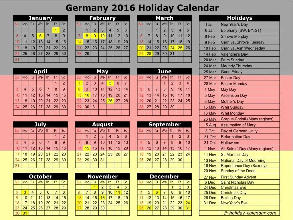 Презентация праздники календарь Calendar Public Holidays Germany Holiday calendar, Holidays germany, Calendar