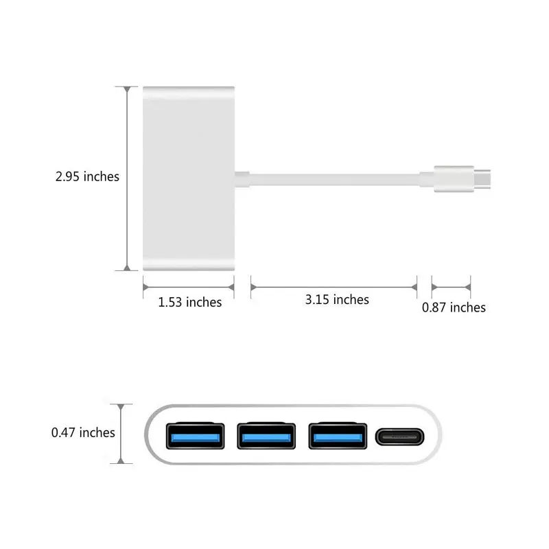 При подключение через type c Новый USB 3 1 Type C VGA Женский адаптер кабель type к HDMI для нового Macbook 1