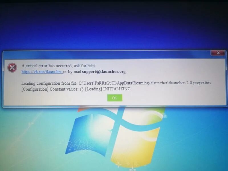 При подключении файла произошла ошибка Ответы Mail.ru: Ошибка при запуске TLauncher