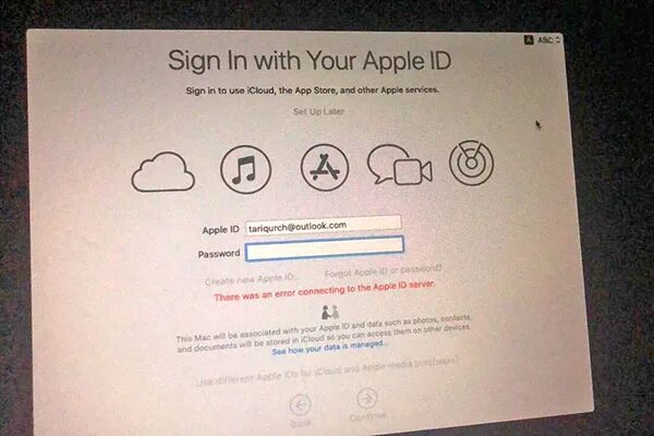 При подключении к apple id произошла ошибка Как действовать, если нет подключения к серверу Apple ID