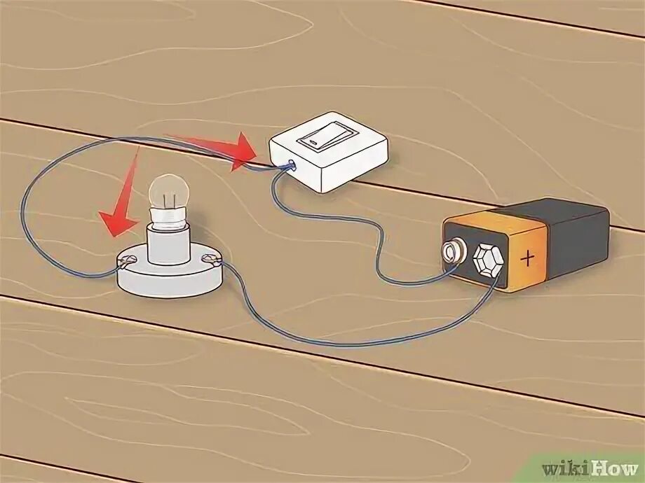 При подключении лампочки к батарее How to Make a Parallel Circuit (with Pictures) - wikiHow Circuit, Basic electric