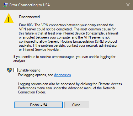 При подключении pptp ошибка 937 A problem connecting to PPTP VPN - MikroTik