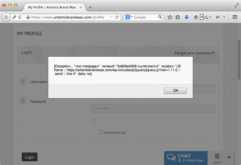 При подключении ssl произошла ошибка php - Error 0x805e0006 when submitting form over SSL (Exception... "no message")