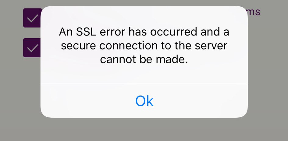 При подключении ssl произошла ошибка ios - SSL Error while connecting through cellular connection - Stack Overflow