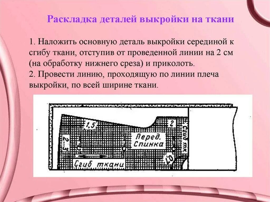 При раскладке выкройки на ткань учитывают Раскладка деталей выкроек на ткани