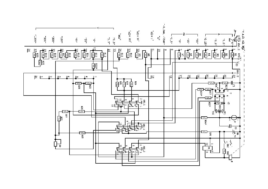 Прибор ц4352 схема электрическая принципиальная RUSSIAN C4352-M1 ANALOG MULTIMETER SCH Service Manual download, schematics, eepr