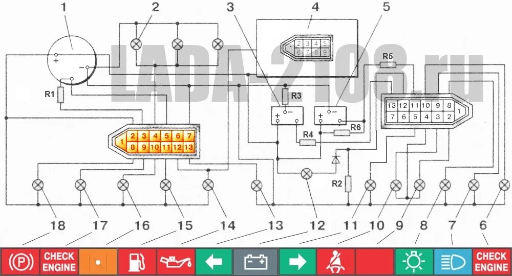 Приборная панель ваз 2109 подключение Led модуль печки ВАЗ 2109 (Высокая панель) с фото