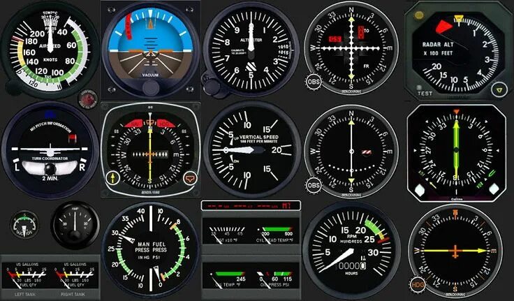 Приборы самолета фото GA Panel Aircraft instruments, Cockpit, Flight simulator cockpit