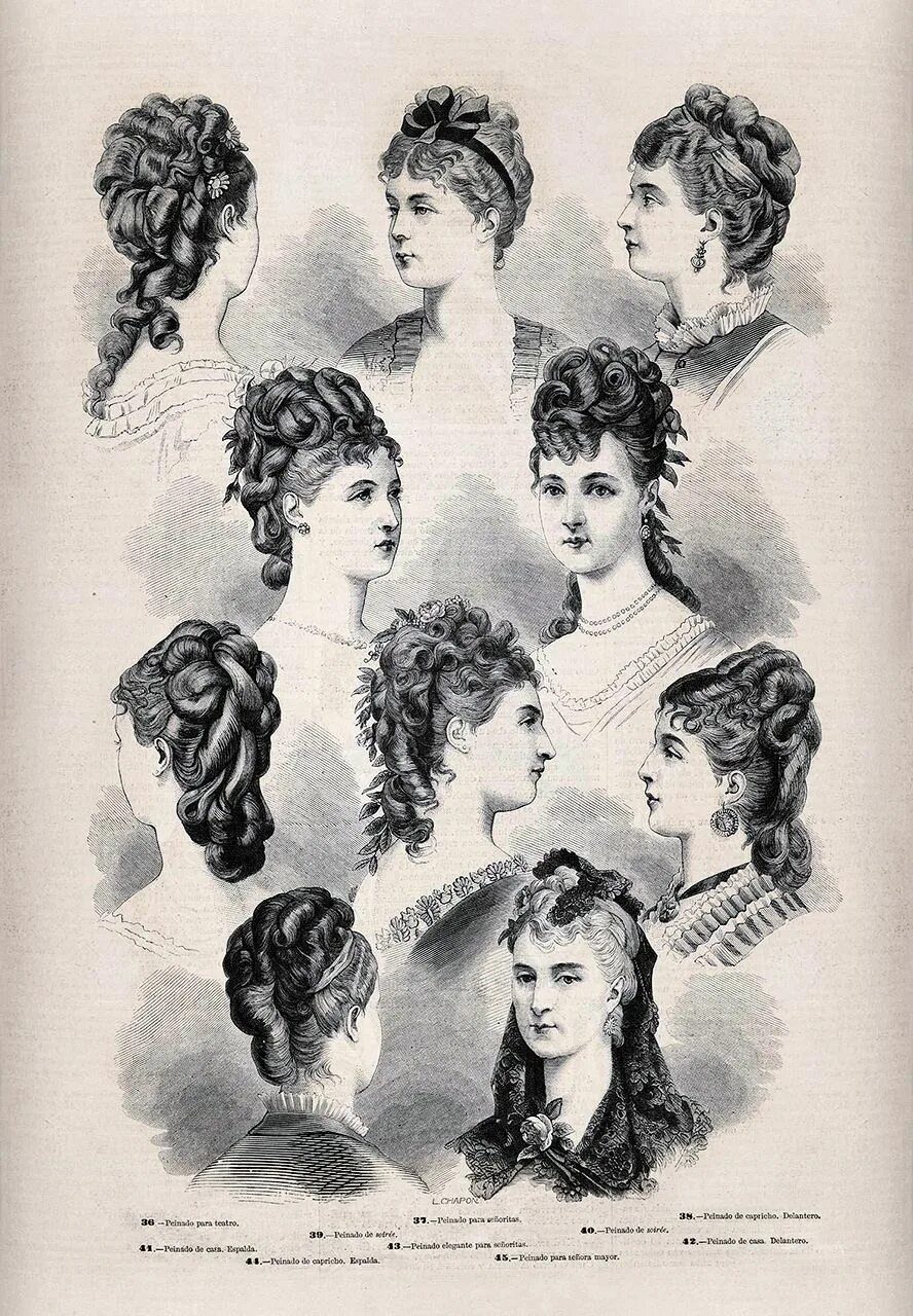 Прическа 19 века женская легкая La enagua voladora : Foto Victorian hairstyles, Historical hairstyles, 1870s hai