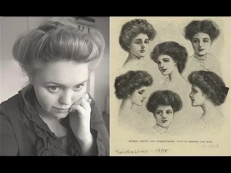 Прическа 1900 года ▶ Edwardian era (ca. 1900) hair updo - YouTube I don't care for the rainbow hair